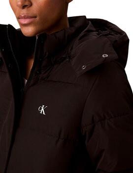Abrigo largo Calvin Klein acolchado para mujer en negro