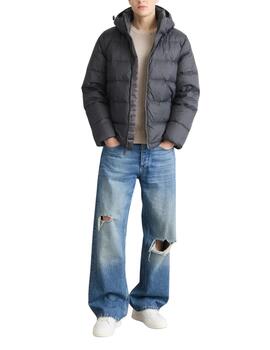 Chaqueta Calvin Klein de plumas con capucha en gris