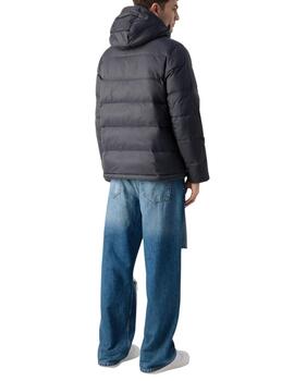 Chaqueta Calvin Klein de plumas con capucha en gris