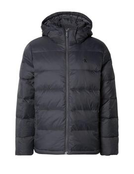 Chaqueta Calvin Klein de plumas con capucha en gris