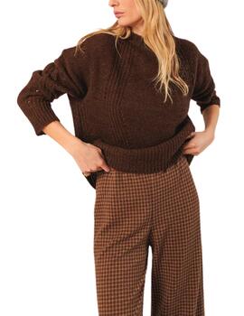 Jersey Indi & Cold de lana desagujados chocolate de mujer