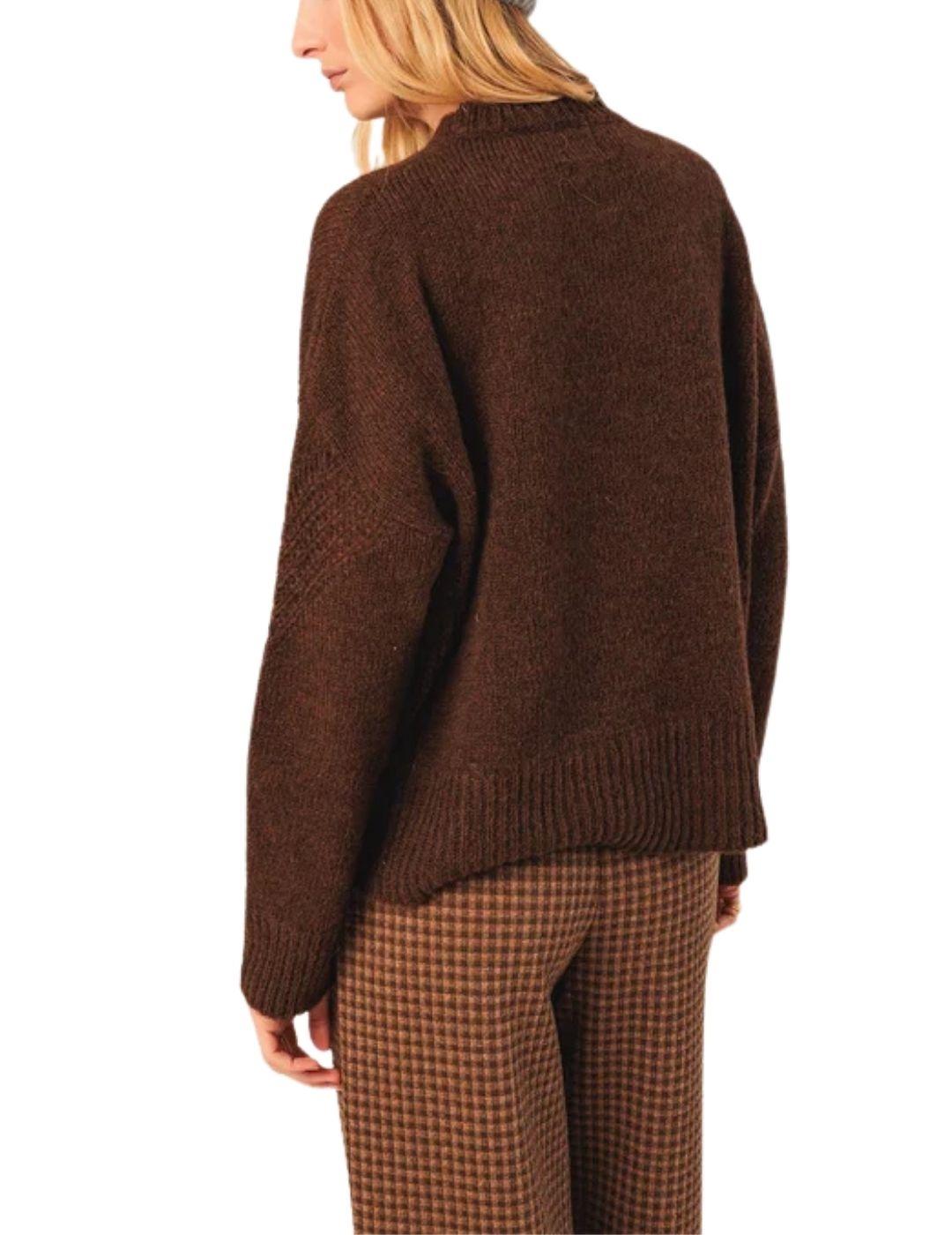 Jersey Indi & Cold de lana desagujados chocolate de mujer