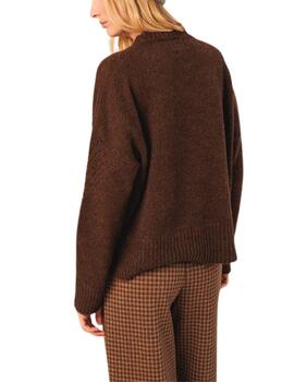 Jersey Indi & Cold de lana desagujados chocolate de mujer