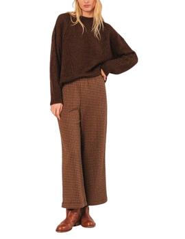 Jersey Indi & Cold de lana desagujados chocolate de mujer