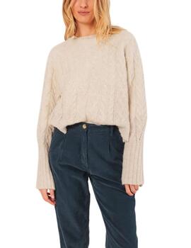 Jersey Indi & Cold de lana crop en biege de mujer