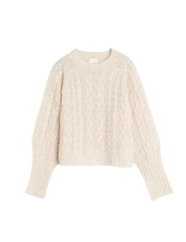 Jersey Indi & Cold de lana crop en biege de mujer