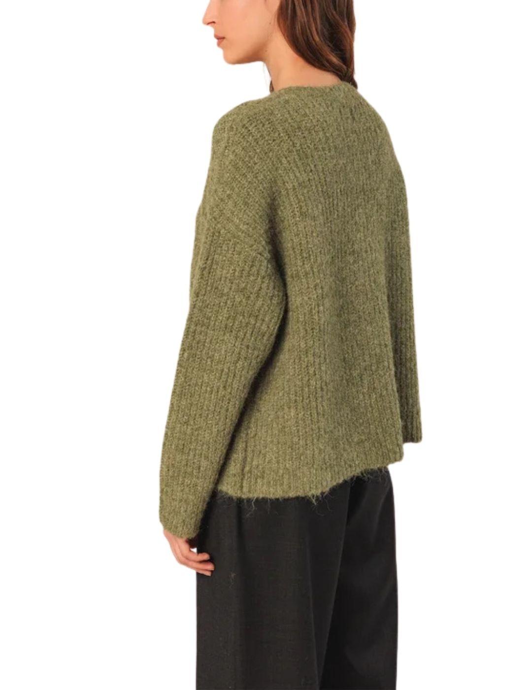 Chaqueta de punto Indi & Cold de botones verde de mujer
