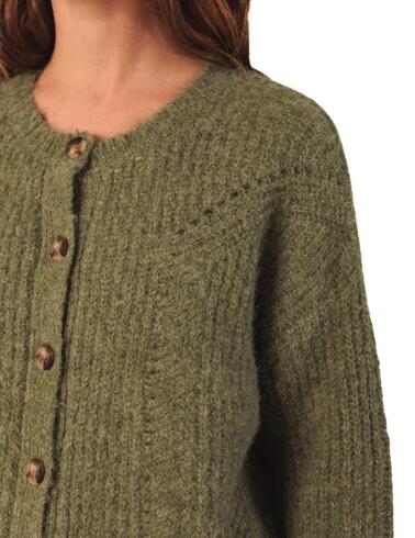 Chaqueta de punto Indi & Cold de botones verde de mujer