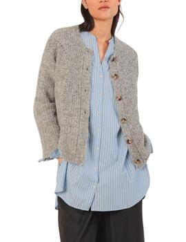 Chaqueta de punto Indi & Cold de botones gris de mujer