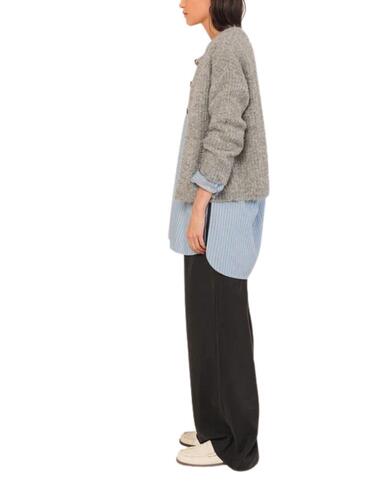 Chaqueta de punto Indi & Cold de botones gris de mujer