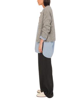 Chaqueta de punto Indi & Cold de botones gris de mujer