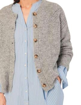 Chaqueta de punto Indi & Cold de botones gris de mujer