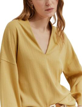 Sueter Lion of Porches de espiguilla en amarillo de mujer