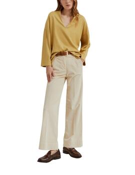 Sueter Lion of Porches de espiguilla en amarillo de mujer