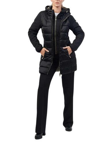 Abrigo Yes-Zee combinado con capucha en negro de mujer
