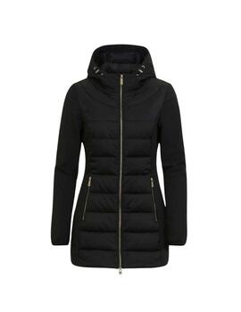 Abrigo Yes-Zee combinado con capucha en negro de mujer