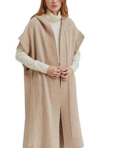 Abrigo de punto Lion of Porches en beige para mujer