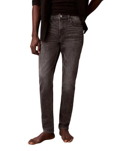Pantalón vaquero Calvin Klein gris slim taper de hombre