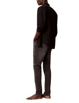Pantalón vaquero Calvin Klein gris slim taper de hombre