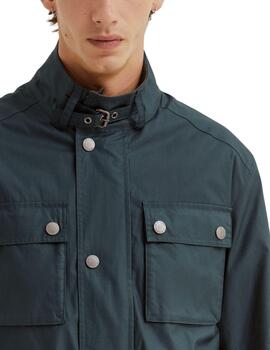 Chaqueta encerada Lion of Porches con bolsillos en verde