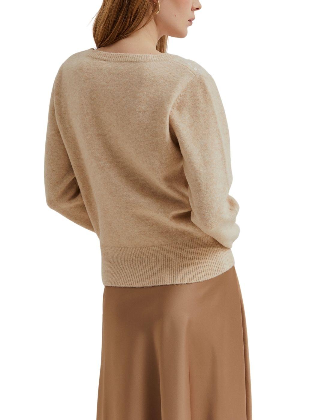 Jersey Lion of Porches con lentejuelas en beige de mujer
