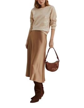 Jersey Lion of Porches con lentejuelas en beige de mujer