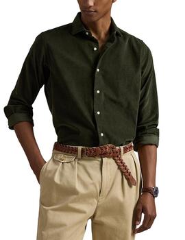 Camisa Polo Ralph Lauren de pana en verde para hombre