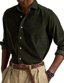 Camisa Polo Ralph Lauren de pana en verde para hombre