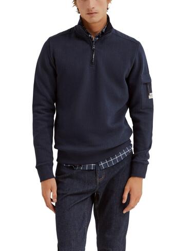 Sudadera Lion of Porches con cremallera en marino de hombre