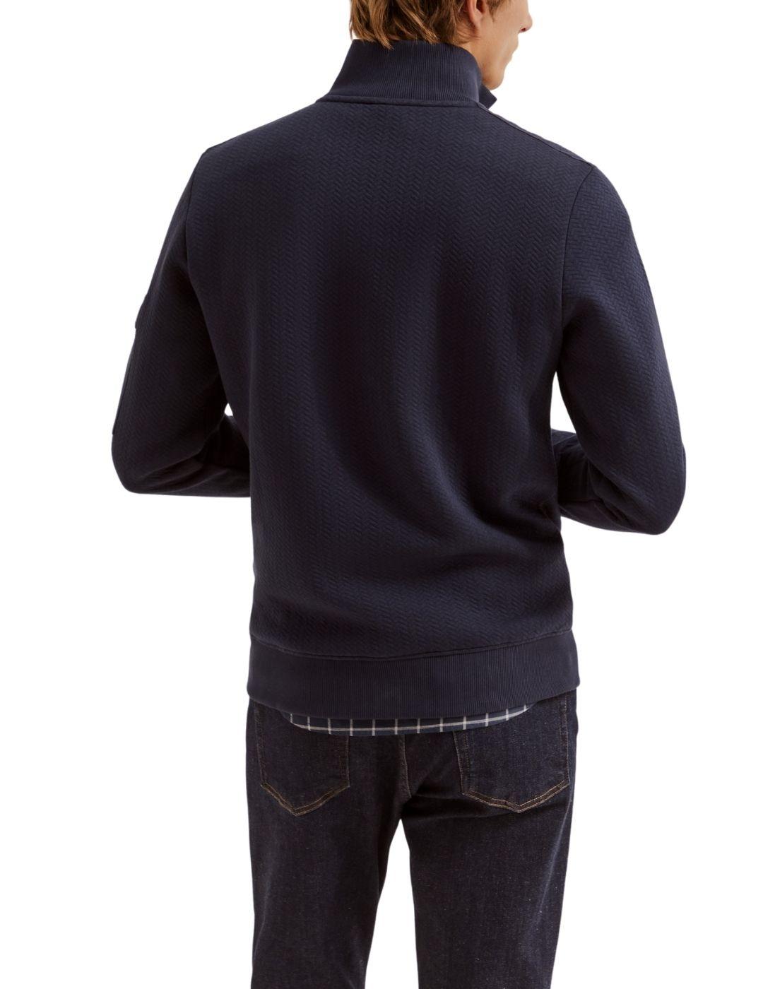 Sudadera Lion of Porches con cremallera en marino de hombre