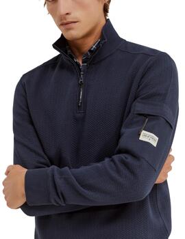 Sudadera Lion of Porches con cremallera en marino de hombre