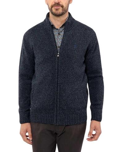 Cardigan Florentino de punto con cremallera en gris de hombr