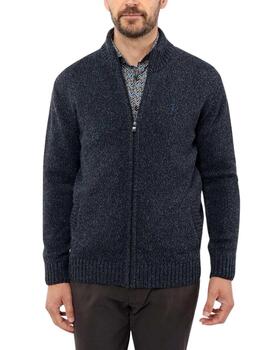 Cardigan Florentino de punto con cremallera en gris de hombr