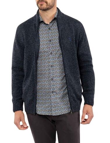 Cardigan Florentino de punto con cremallera en gris de hombr