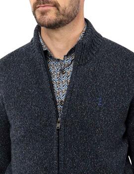 Cardigan Florentino de punto con cremallera en gris de hombr