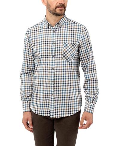 Camisa Florentino de manga larga de cuadros para hombre