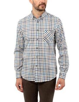 Camisa Florentino de manga larga de cuadros para hombre