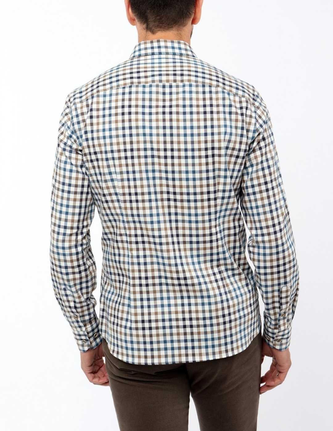 Camisa Florentino de manga larga de cuadros para hombre