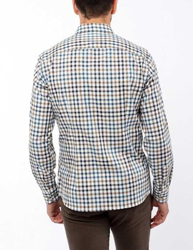 Camisa Florentino de manga larga de cuadros para hombre
