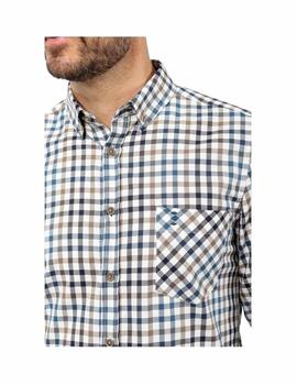 Camisa Florentino de manga larga de cuadros para hombre
