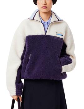 Sudadera de felpa Lacoste de cuello alto oversized de mujer
