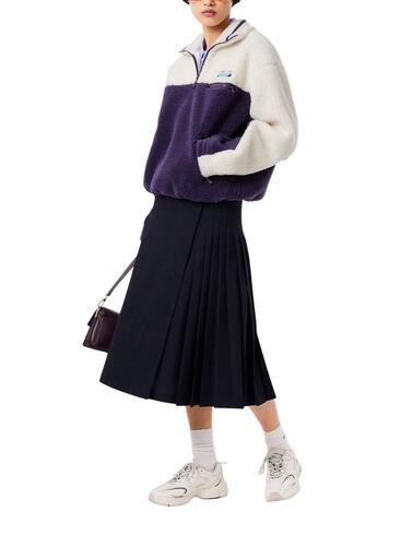 Sudadera de felpa Lacoste de cuello alto oversized de mujer