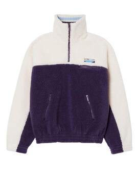 Sudadera de felpa Lacoste de cuello alto oversized de mujer