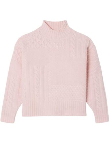 Jersey Lacoste de cuello alto de lana con efecto patchwork