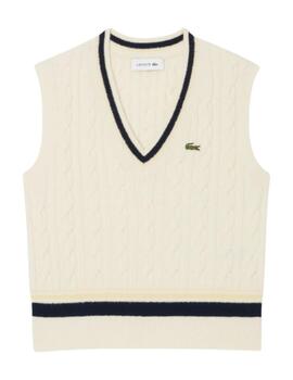 Chaleco Lacoste de punto de lana con motivo de ochos
