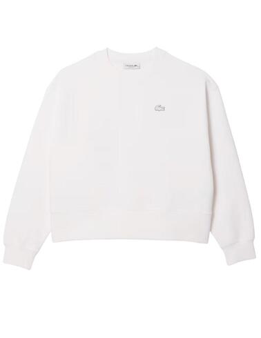 Sudadera Lacoste oversized de algodón en blanco de mujer