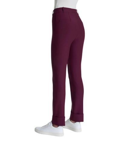 Pantalón Ragno granate recto elástico de mujer