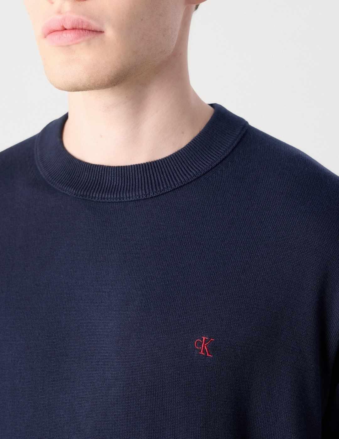 Jersey Calvin Klein holgado de algodón cuello redondo marino