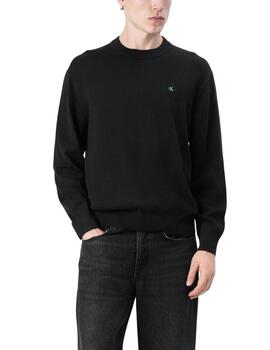 Jersey Calvin Klein holgado de algodón cuello redondo negro