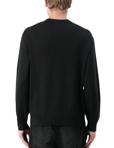 Jersey Calvin Klein holgado de algodón cuello redondo negro